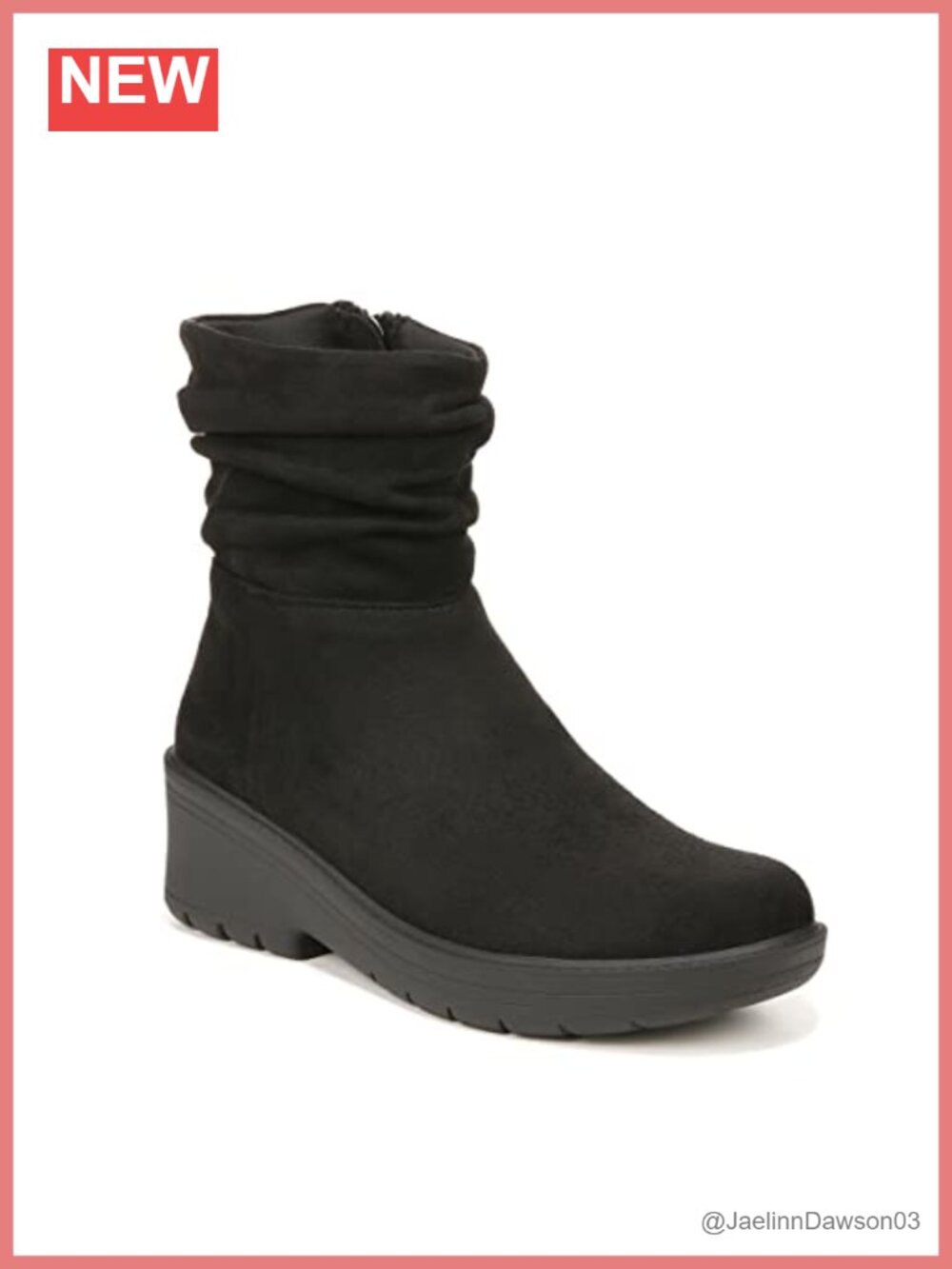 Women's Machine Washable Ankle Booties with Side Zipper & Wedge Heel